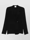 Alysi Silk Blazer Jacket Asymmetric Hem Notched Lapels In Black