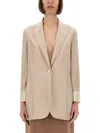 Alysi Silk Blazer In Neutrals