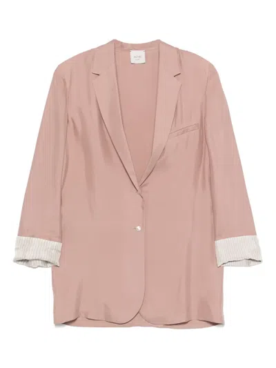 Alysi Silk Blazer In Pink
