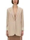 Alysi Silk Blazer In Powder