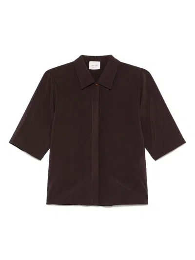 Alysi Silk Blend Shirt In Brown