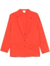 Alysi Silk Blend Single-breasted Blazer Jacket In Orange