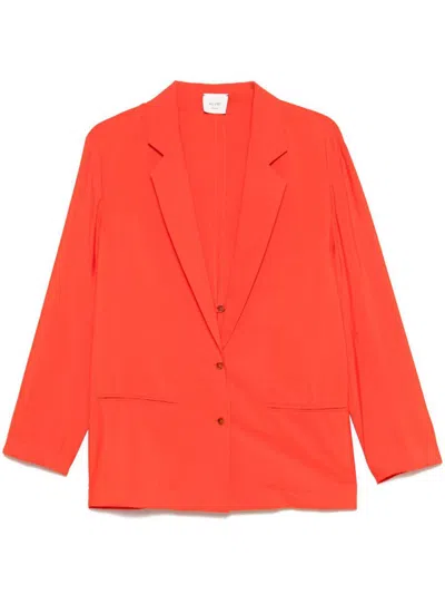 ALYSI ALYSI SILK BLEND SINGLE-BREASTED BLAZER JACKET