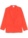 Alysi Silk Blend Single-breasted Blazer Jacket In Orange