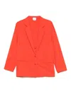 Alysi Silk Blend Single-breasted Blazer Jacket In Orange