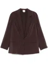 Alysi Silk Blend Single-breasted Blazer Jacket In Purple