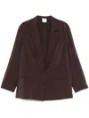 Alysi Silk Blend Single-breasted Blazer Jacket In Purple