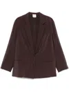Alysi Silk Blend Single-breasted Blazer Jacket In Violet