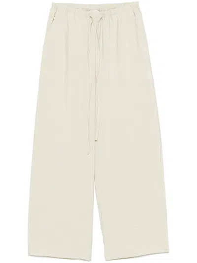 Alysi Silk Blend Trousers In Beige