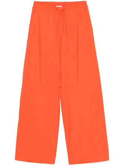 Alysi Silk Blend Trousers In Orange