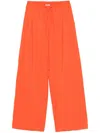 Alysi Silk Blend Trousers In Orange