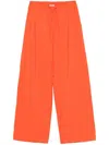 Alysi Silk Blend Trousers In Orange