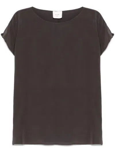 Alysi Silk Blouse In Grey