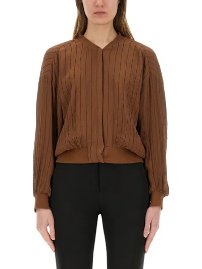 ALYSI SILK BOMBER JACKET