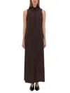 Alysi Silk Canvas Chemisier Dress In Brown