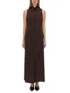 ALYSI ALYSI SILK CANVAS CHEMISIER DRESS