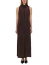 Alysi Silk Canvas Chemisier Dress In Brown
