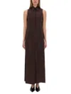 Alysi Silk Canvas Chemisier Dress In Brown