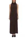 Alysi Silk Canvas Chemisier Dress In Brown