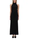 Alysi Halter-neck Maxi Dress In Black