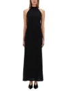 Alysi Halter-neck Maxi Dress In Black