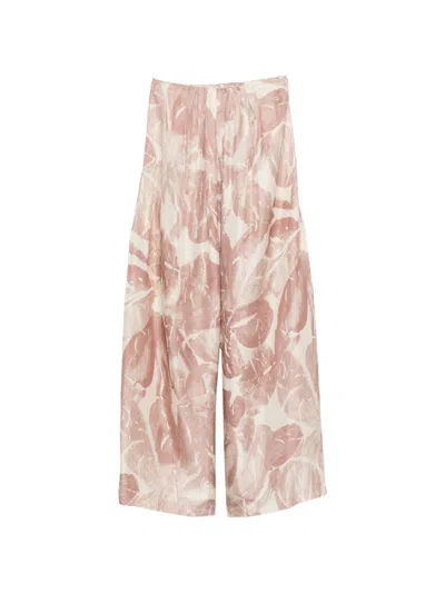 Alysi Silk Long Jumpsuit In Pink