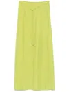 Alysi Silk Ankle Skirt Drawstring Waist Slit In 绿色