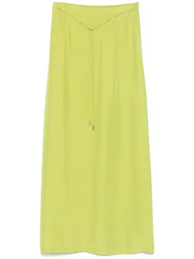 Alysi Silk Maxi Skirt In 绿色