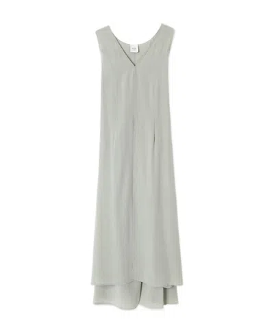 Alysi Silk Mid-length Dress In Gray