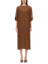 Alysi Stripe-pattern Midi Dress In Brown