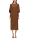 Alysi Stripe-pattern Midi Dress In Brown