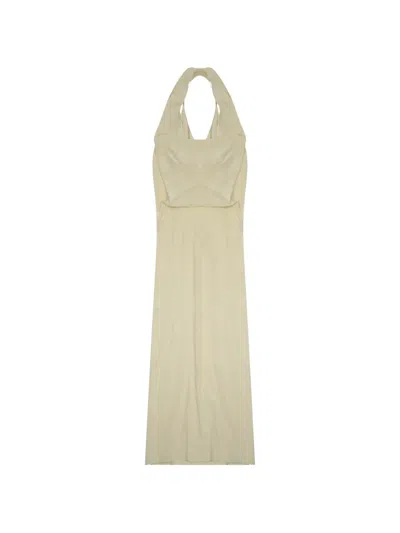 Alysi Flowing Silhouette Halter Neckline Dress In Green