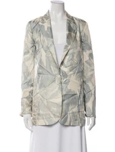 Pre-owned Alysi Silk Patterned Blazer In Neutrals