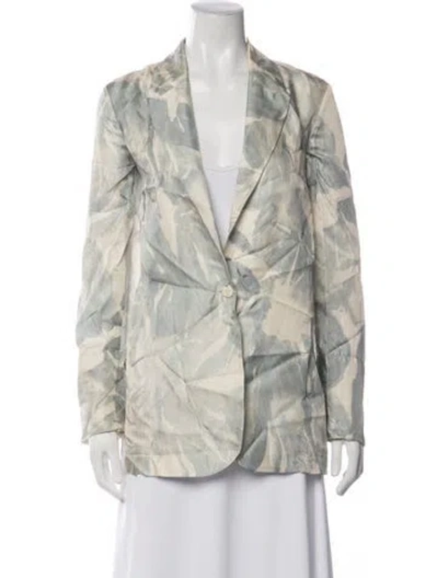 Pre-owned Alysi Silk Patterned Blazer In Neutrals