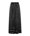 Alysi Fluid Black Silk Pants With Playful Dot