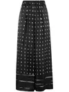 Alysi Fluid Black Silk Pants With Playful Dot In Black