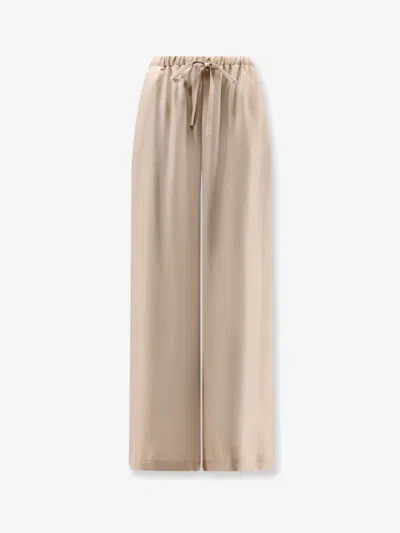 Alysi Silk Trousers In Neutral