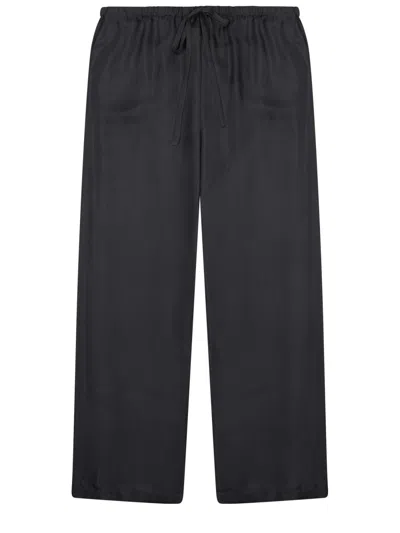 Alysi Silk Trousers With Adjustable Waist For Women - Spring/summer 2026 In Charcoal