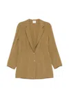 Alysi Single-breasted Blazer Jacket In Brown
