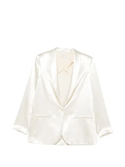 Alysi Single-breasted Blazer Jacket In White