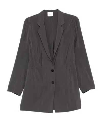 Alysi Single-breasted Blazer Jacket In Brown