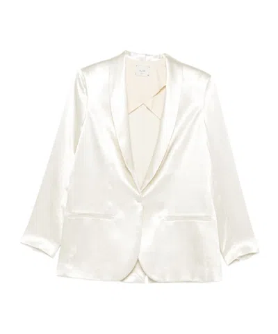 Alysi Single-breasted Blazer Jacket In White