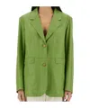 Alysi Single Breasted Long Sleeved Blazer In Green