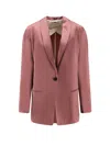 Alysi Single-breasted Satin Blazer In Multi