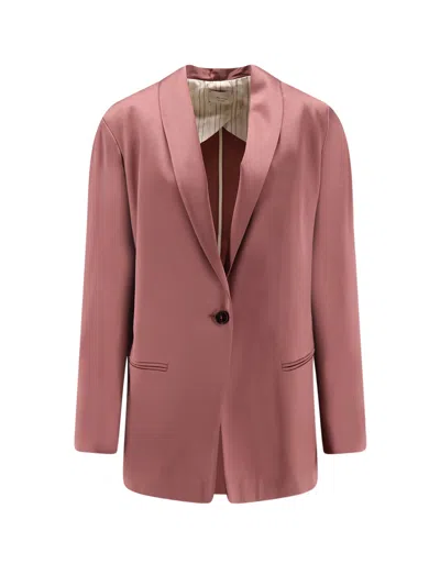 Alysi Single-breasted Satin Blazer In Multi