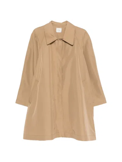 Alysi Single-breasted Trench In Brown