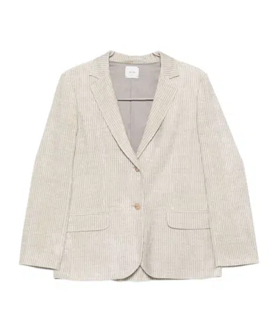 ALYSI ALYSI STRIPED SINGLE-BREASTED BLAZER