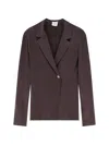 Alysi Single-button Lapel Blazer In Brown