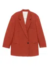 Alysi Single-button Wool Coat In Orange