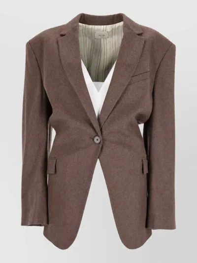 Alysi Single-breasted Blazer In Brown